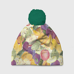 Шапка с помпоном Фрукты Фруктовый сад, цвет: 3D-зеленый
