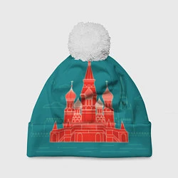 Шапка с помпоном Москва, цвет: 3D-белый