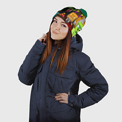 Шапка с помпоном Minecraft - characters - video game, цвет: 3D-зеленый — фото 2