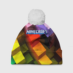 Шапка с помпоном Minecraft - pattern, цвет: 3D-белый