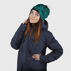 Шапка с помпоном Узоры магия, цвет: 3D-белый — фото 2