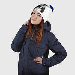 Шапка с помпоном Панда Клаус, цвет: 3D-тёмно-синий — фото 2