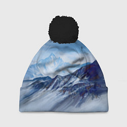 Шапка c помпоном Серо-голубые горы