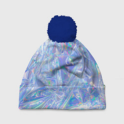Шапка с помпоном 3d ice glitch, цвет: 3D-тёмно-синий