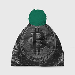 Шапка с помпоном БИТКОИН BITCOIN, цвет: 3D-зеленый