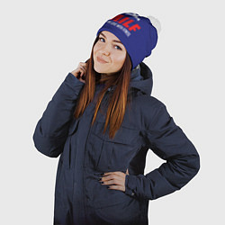 Шапка с помпоном Работающая фитнес-мама, цвет: 3D-белый — фото 2