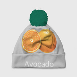 Шапка c помпоном Orange avocado