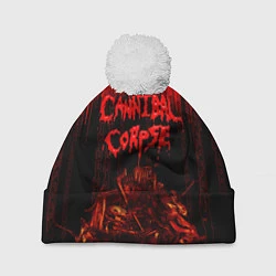 Шапка с помпоном CANNIBAL CORPSE, цвет: 3D-белый