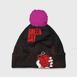 Шапка с помпоном Green day, цвет: 3D-малиновый