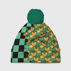 Шапка с помпоном ТАНДЖИРО И ТОМИОКА, цвет: 3D-зеленый