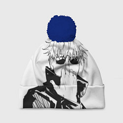 Шапка с помпоном Магическая битва Годжо, цвет: 3D-тёмно-синий