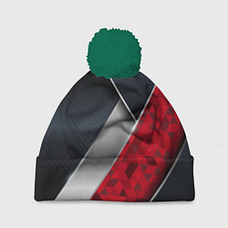 Шапка с помпоном 3D BLACK AND RED METAL, цвет: 3D-зеленый