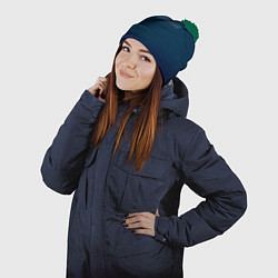 Шапка с помпоном Яхта, цвет: 3D-зеленый — фото 2