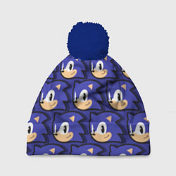 Шапка с помпоном Sonic pattern, цвет: 3D-тёмно-синий