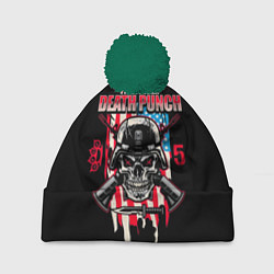 Шапка с помпоном 5FDP Five Finger Death Punch, цвет: 3D-зеленый