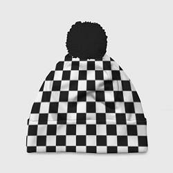 Шапка с помпоном Шахматист, цвет: 3D-черный