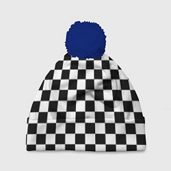 Шапка с помпоном Шахматист, цвет: 3D-тёмно-синий