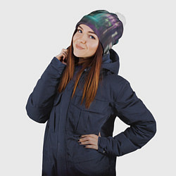 Шапка с помпоном Neon Tokyo, цвет: 3D-белый — фото 2