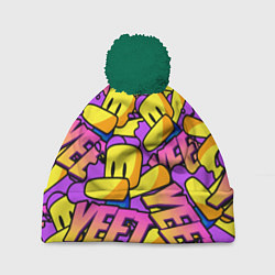 Шапка с помпоном ROBLOX РОБЛОКС YEET, цвет: 3D-зеленый