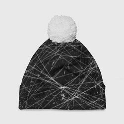 Шапка с помпоном ТЕКСТУРА ГРАНЖ GRUNGE, цвет: 3D-белый