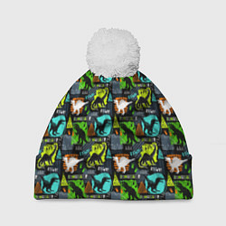 Шапка c помпоном Dinosaurs