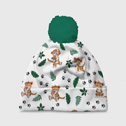 Шапка c помпоном Милый тигр