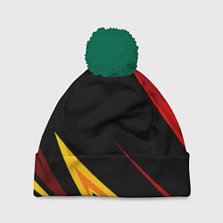 Шапка с помпоном Уникальные линии, цвет: 3D-зеленый