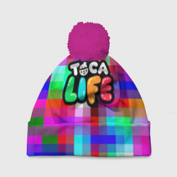Шапка с помпоном Toca Life: Pixels, цвет: 3D-малиновый