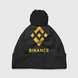 Шапка с помпоном БИНАНС ЛОГО CARBON BINANCE LOGO, цвет: 3D-черный