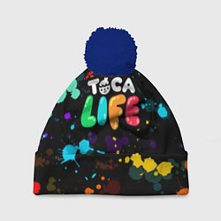 Шапка с помпоном TOCA BOCA RAINBOW PAINTS ТОКА БОКА РАДУЖНЫЕ КРАСКИ, цвет: 3D-тёмно-синий