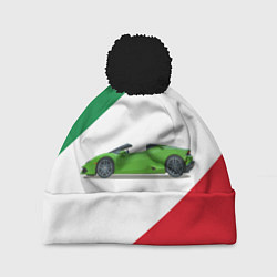 Шапка с помпоном Lamborghini Италия, цвет: 3D-черный