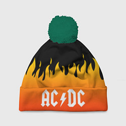 Шапка с помпоном AC DC FIRE HEAD, цвет: 3D-зеленый