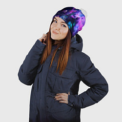 Шапка с помпоном НЕОНОВЫЕ КОСМОС NEON SPACE, цвет: 3D-белый — фото 2