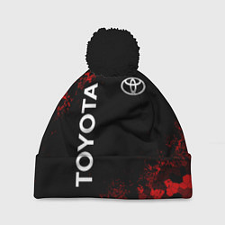 Шапка c помпоном TOYOTA MILITARY PIXEL BLACK RED