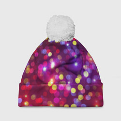 Шапка c помпоном ПРАЗДНИЧНЫЕ ОГОНЬКИ НОВЫЙ ГОД 2022