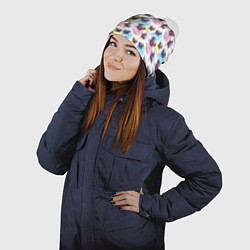 Шапка с помпоном Милые Мопсики, цвет: 3D-белый — фото 2