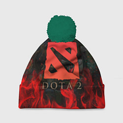 Шапка с помпоном DOTA 2 ЛОГО В ОГНЕ, ПЕРСОНАЖИ, цвет: 3D-зеленый