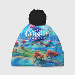 Шапка с помпоном МИР ГЕНШИН ИМПАКТ WORLD GENSHIN IMPACT, цвет: 3D-черный