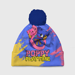 Шапка с помпоном Huggy Wuggy and Kissy Missy Poppy Playtime, цвет: 3D-тёмно-синий