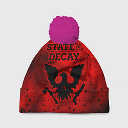 Шапка с помпоном State of Decay Зомби Апокалипсис, цвет: 3D-малиновый