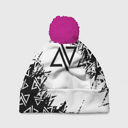 Шапка с помпоном Адель певица паттерн, цвет: 3D-малиновый