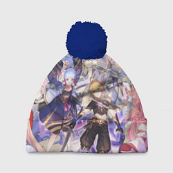 Шапка с помпоном Genshin Impact - Арка Инадзумы, цвет: 3D-тёмно-синий