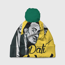 Шапка с помпоном Сальвадор Дали Salvador Dali, цвет: 3D-зеленый