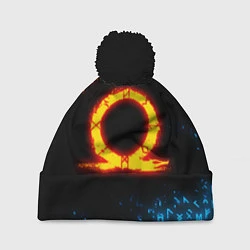 Шапка с помпоном GOD OF WAR CRATOS FIRE SYMBOL RUNE, цвет: 3D-черный