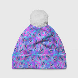 Шапка с помпоном Магические Грибы, цвет: 3D-белый