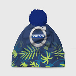 Шапка с помпоном Volvo Тропические листья, цвет: 3D-тёмно-синий