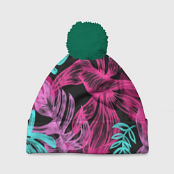 Шапка с помпоном Папоротниковый неон, цвет: 3D-зеленый
