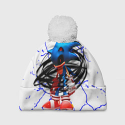 Шапка с помпоном СОНИК EXE ТЕМНЫЙ СОНИК, цвет: 3D-белый