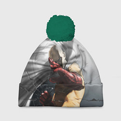 Шапка с помпоном One Punch Man - Сайтама, цвет: 3D-зеленый