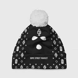 Шапка с помпоном Узор Black Phantom Ski Mask Dope Street Market, цвет: 3D-белый